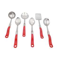 BEEZY KITCHENWARE B 070 Serving set Silver, Red Kitchen Tool Set  (Silver, Red)