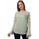 Casual Regular Sleeves Solid Women Green Top