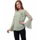 Casual Regular Sleeves Solid Women Green Top