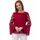 Casual Regular Sleeves Solid Women Red Top