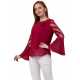 Casual Regular Sleeves Solid Women Red Top