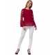 Casual Regular Sleeves Solid Women Red Top