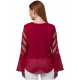 Casual Regular Sleeves Solid Women Red Top