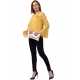 Casual Regular Sleeves Solid Women Mustard Top