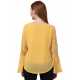 Casual Regular Sleeves Solid Women Mustard Top