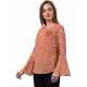 Casual Regular Sleeves Solid Women Orange Top