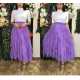 Solid Flared Purple Skirt for Girls/Women