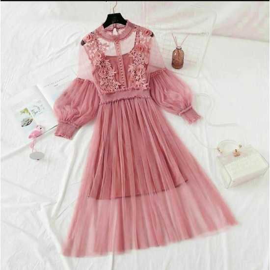 Classic Designer Pink Dress for Girls/Women