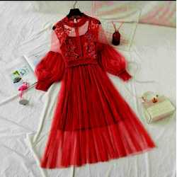 Classic Designer Red Dress for Girls/Women