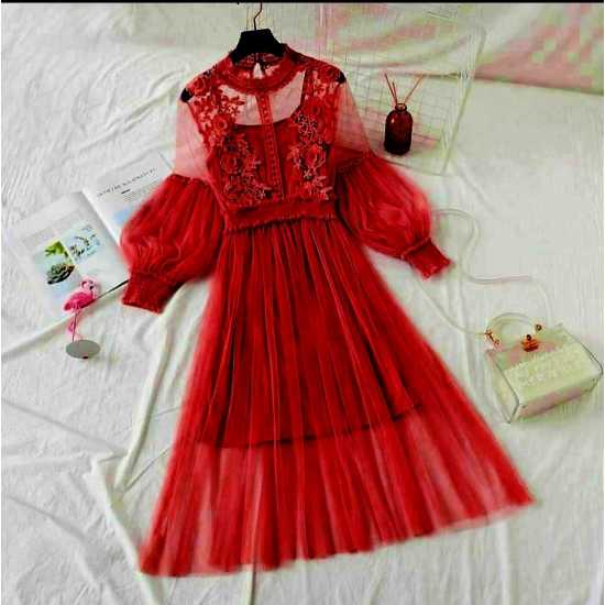 Classic Designer Red Dress for Girls/Women