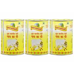 Gavyamart Indian A2 Cow Ghee 100% Pure Non GMO - Made of kankrej Organic Cow Ghee (Pack of 3) 