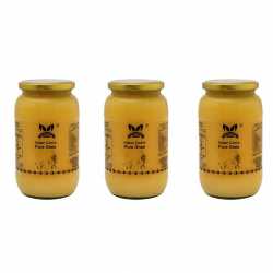 GAVYAMART Indian Cow's Pure Desi Ghee | Oldest Indian Bread Kankrej Cow's A2 Ghee Glass Jar | Pure, Natural & Healthy | Lab Tested (1 Ltr, Pack of 3) 