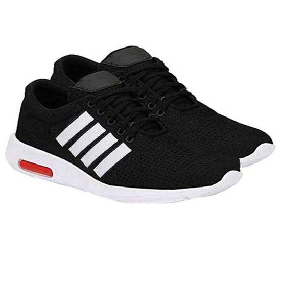 Glowlife New Stylish Light weight Black Sport shoes for Men's & Boys