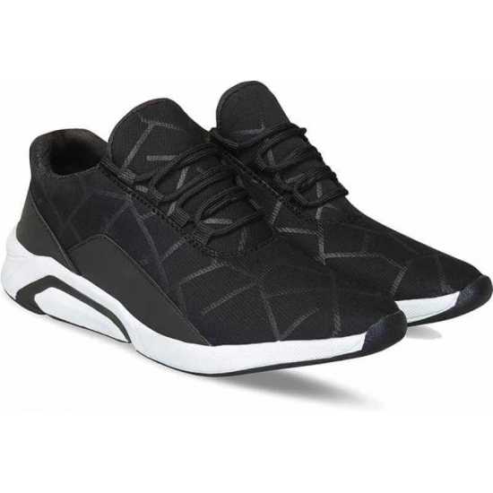 Glowlife New Stylish Light weight Black Sport shoes for Men's & Boys