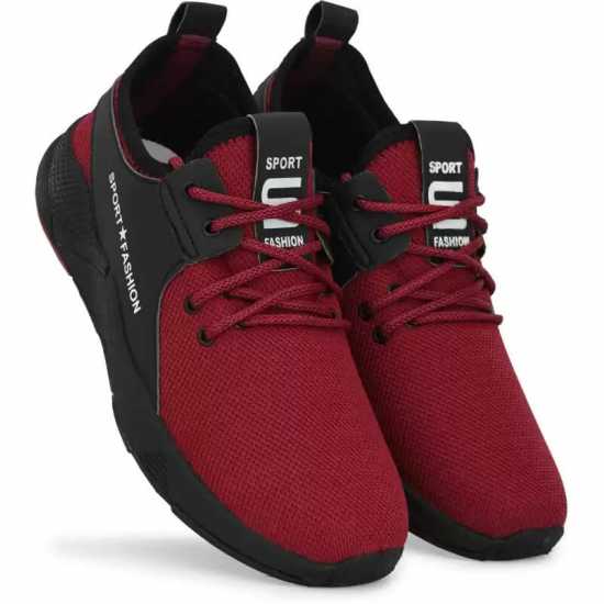 GlowLife Mesh Light Weight Maroon Sports Shoe for Men's & Boys