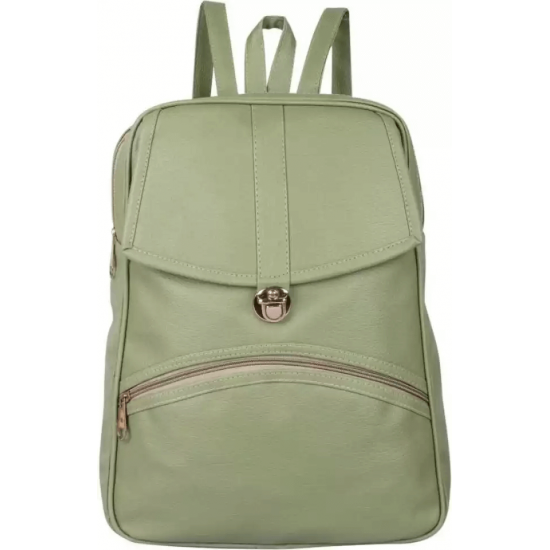 Green PU Leather Backpack for Laptop & I Pad