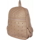 Beige PU Leather Backpack for Laptop