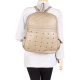 Beige PU Leather Backpack for Laptop