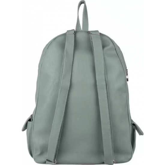 Green PU Leather Backpack for Laptop