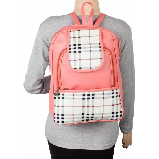 Checkered Pink & White 5L PU Waterproof Backpack 