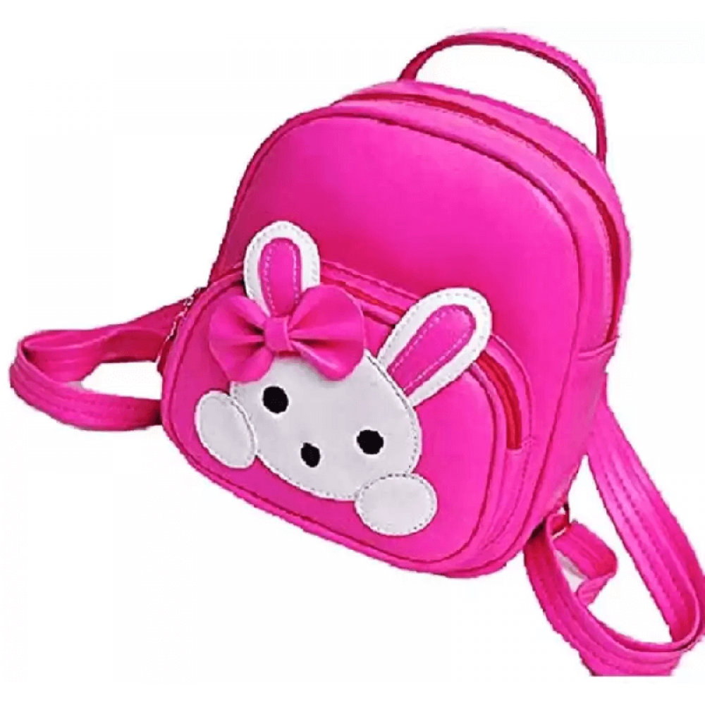 Pink PU Leather Backpack for School Student