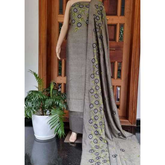 Fancy Embroidered Cotton Dupion Suit Piece