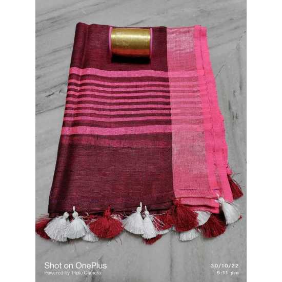 Linen by Linen Border Weaving  Dupatta