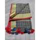 Linen by Linen Yarn Dye Checkered And  Border Weaving  Dupatta