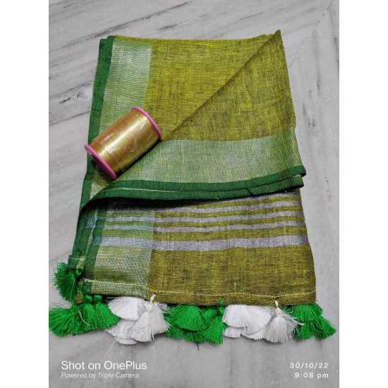 Linen by Linen Border Weaving  Dupatta