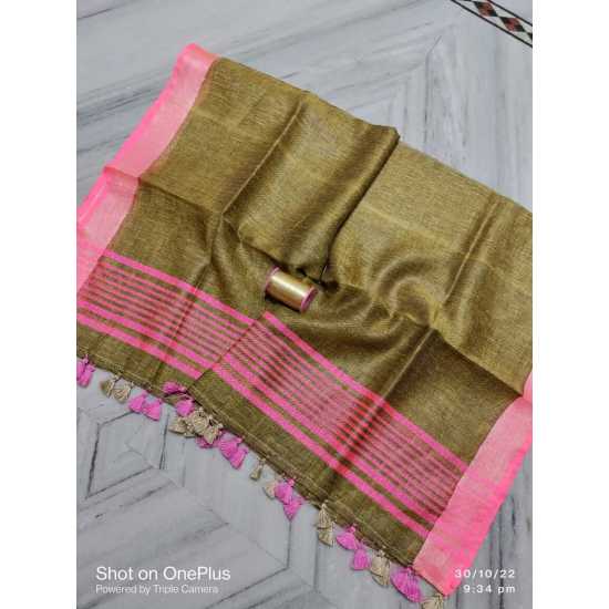 Linen by Linen Border Weaving  Dupatta