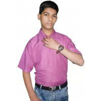 KMP Fashion Boys Regular Fit Solid Spread Collar Formal Shirt