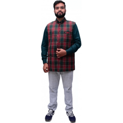 KMP Fashion Checkered Men Waistcoat