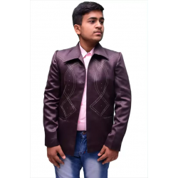 KMP Fashion Self Design Single Breasted Casual Men Blazer (Brown)