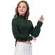 Dark Green Partywear Turtleneck Stylish Top for Girls/Women 