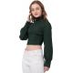 Dark Green Partywear Turtleneck Stylish Top for Girls/Women 