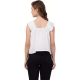 Casual No Sleeve Solid Women White Top