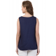 Casual Sleeveless Solid Women Blue Top