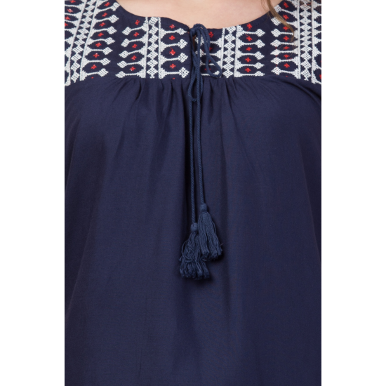 Casual Sleeveless Solid Women Blue Top