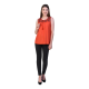 Casual Sleeveless Solid Women Orange Top