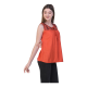 Casual Sleeveless Solid Women Orange Top