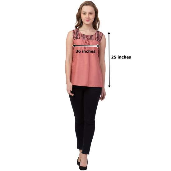 Casual Sleeveless Solid Women Pink Top