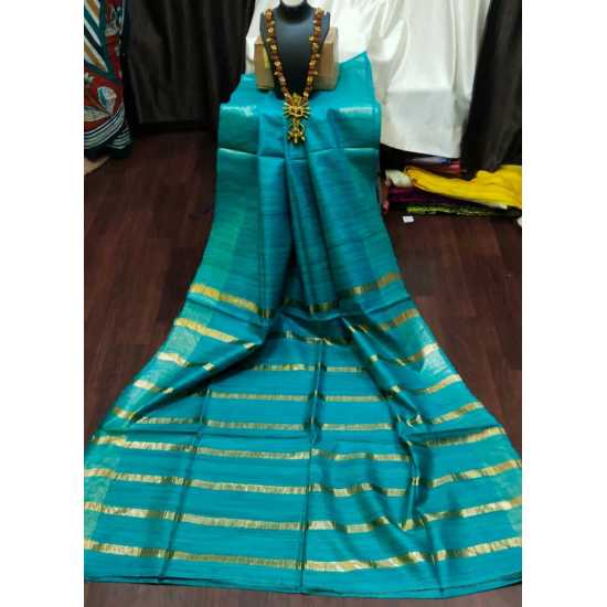 Handloom Mark Tussar Ghicha Silk Saree with Running Blouse Piece