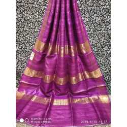 Handloom Mark Tussar Ghicha Silk Saree with Running Blouse Piece