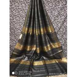 Handloom Mark Tussar Ghicha Silk Saree with Running Blouse Piece