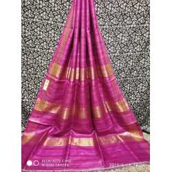 Handloom Mark Tussar Ghicha Silk Saree with Running Blouse Piece