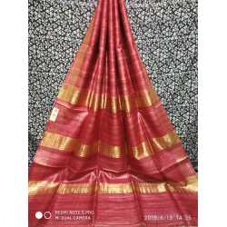 Handloom Mark Tussar Ghicha Silk Saree with Running Blouse Piece