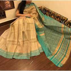 Weaving Work Tussar Ghicha Silk Saree