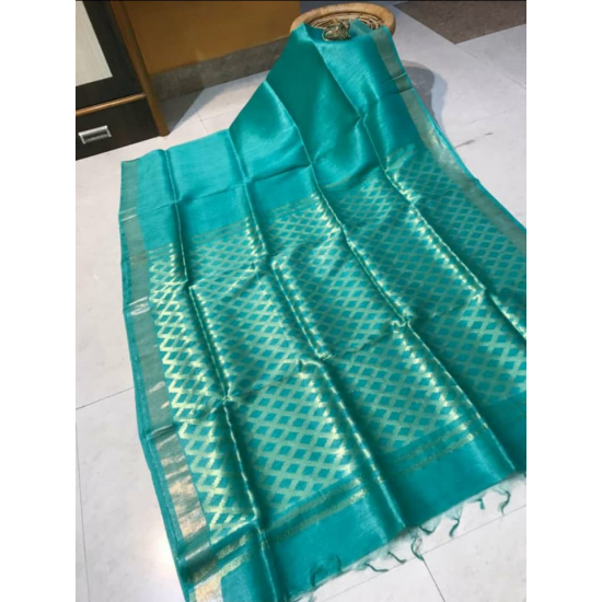 Beautiful Designer Weaving Work Silk Linen Saree