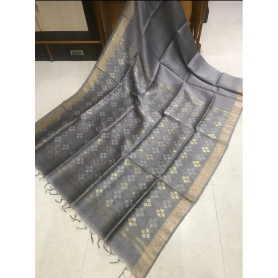 Beautiful Designer Weaving Work Silk Linen Saree