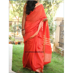 Kota Viscose Saree with Temple Border Weaving Work